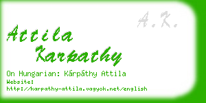 attila karpathy business card